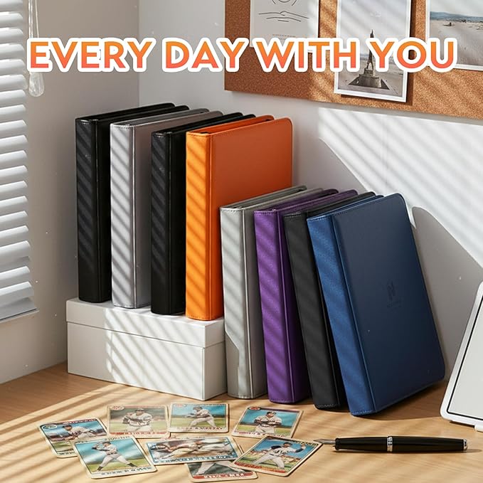 1000+ Pockets Premium Trading Card Binder, 16 Pockets Trading Card Binder Ringless Side Loading Trading,Card Holder Folders for MTG, TCG, Game Cards & Sports Cards(Orange)