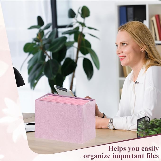 Letter Size Pink Hanging File Folders Hanging Document Folder Plastic Transparent Hanging File Folder for File Cabinets Document Filing (20, Pink)