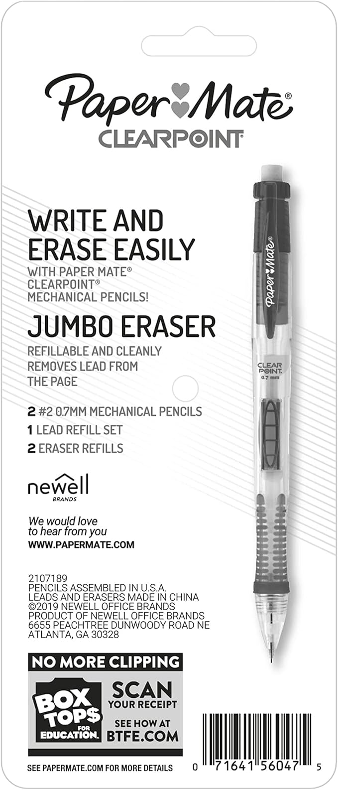Paper Mate Clearpoint Mechanical Pencils, 0.7mm HB #2 Pencil Lead, Includes 2 Pencils, 1 Lead Refill, 2 Erasers - Back to School, Study Supplies, College, Note-Taking