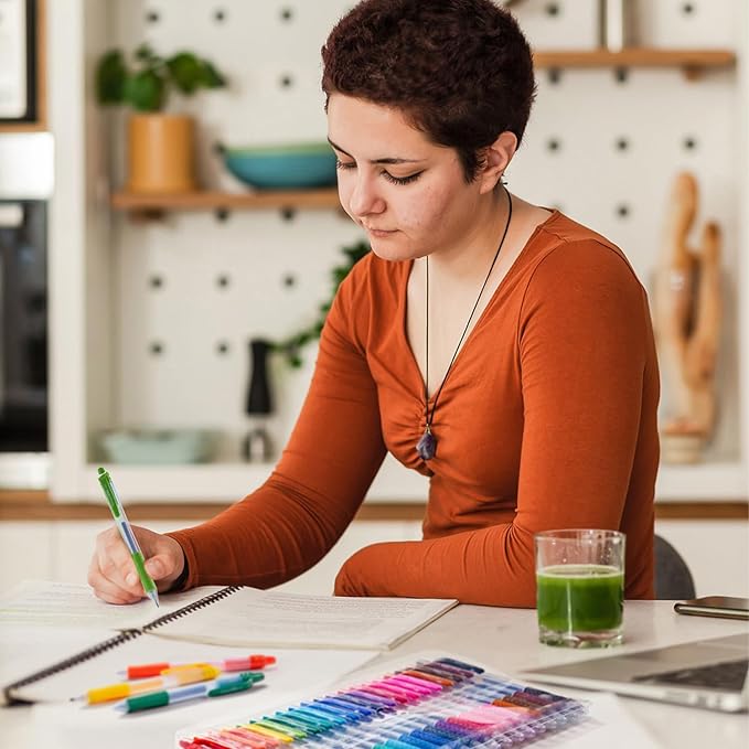 Colored Gel Pens, Lineon 20 Colors Retractable Gel Ink Pens with Grip, Medium Point(0.7mm) Smooth Writing Pens Perfect for Adults and Kids Journal Notebook Planner, Writing in Office and School