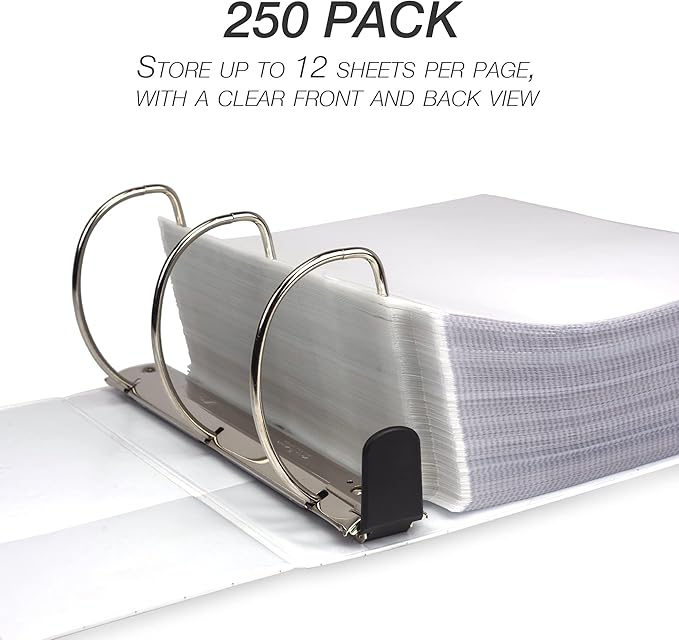 Samsill Ultra Clear Sheet Protectors, 250 Pack, 8.5x11 Inch Page Protectors for 3 Ring Binder, Premium Heavy Duty, Letter Size, Top Loading, Acid Free