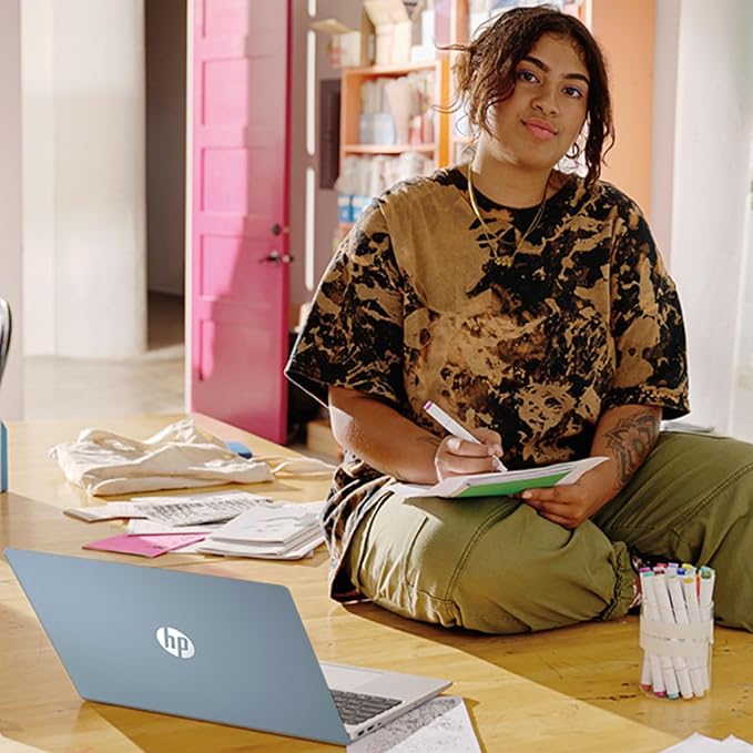 HP 15 AI-Powered Copilot Laptop, 15.6" FHD Touchscreen, 8-Cores Intel Core i3-N305 Processor, 16GB RAM, 512GB PCIe SSD, HDMI, HD Camera, Numeric Keypad, Wi-Fi 6, Windows 11 Home, Blue