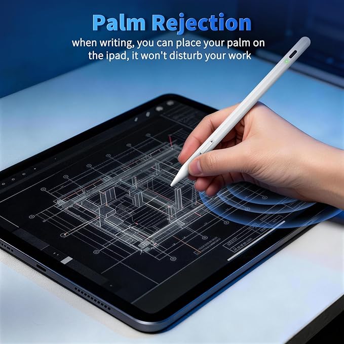 iPhone iPad Pencil for iOS & Android Touch Screens, New Designed 15 Mins Fast Charge Universal Stylus Pen for Apple iPad Pro, Air, Mini, (Palm Rejection) iWatch, iPhone, Samsung, Tablet All Devices