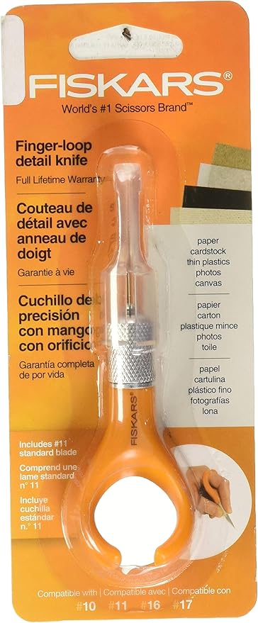 Fiskars 163050-1001 Fingertip Craft Knife, 7 Inch, Orange