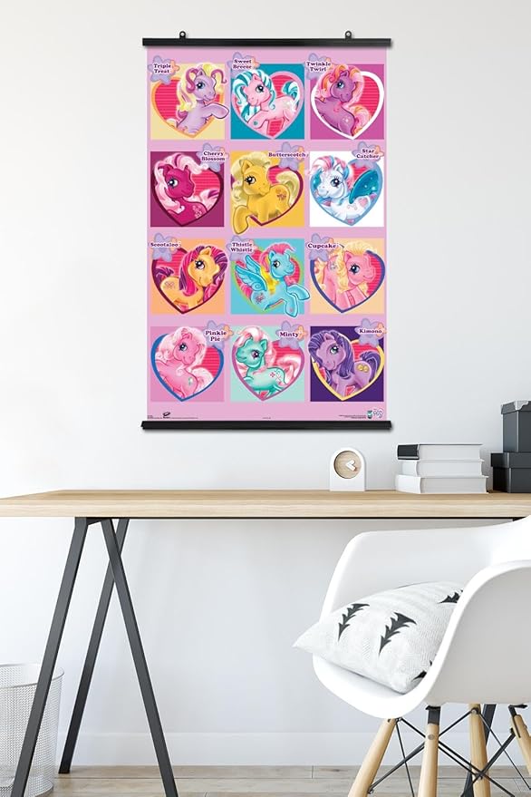 Trends International Hasbro My Little Pony - Chart Wall Poster, 22.375" x 34", Premium Poster & Clip Bundle