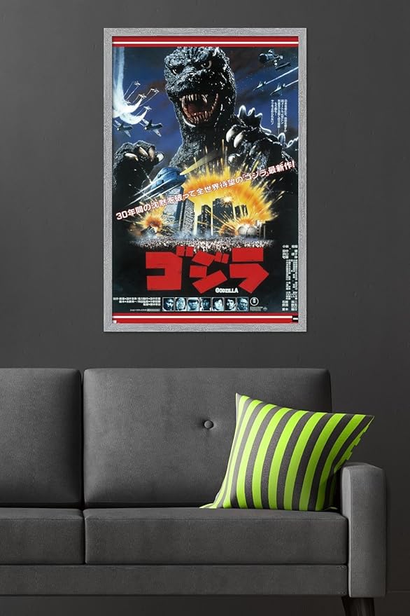 Trends International Godzilla - The Return Of Godzilla One Sheet Wall Poster, 34L x 22.4W, Gray Framed Version