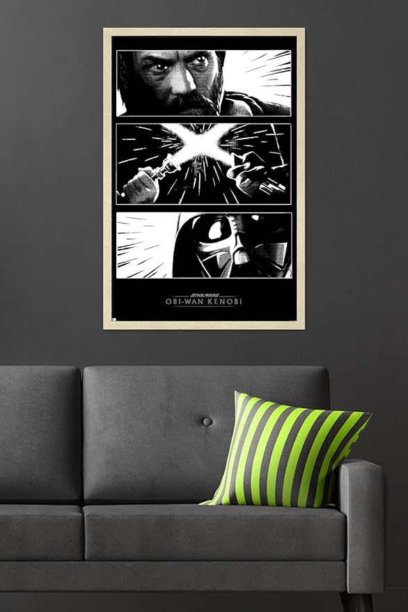 Trends International Star Wars: Obi-Wan Kenobi - Panels Wall Poster, 34L x 22.4W, Blonde Framed Version