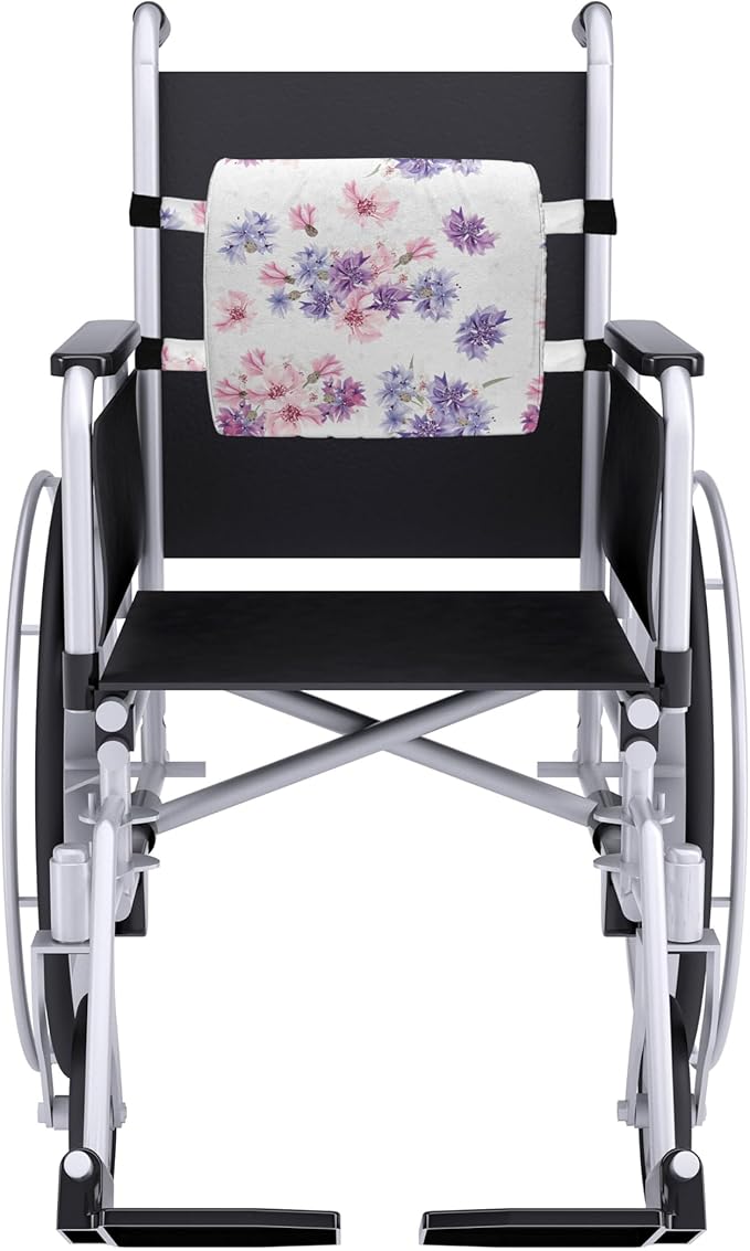 Ambesonne Watercolor Lumbar Back Support Pillow, Floral Pattern with Wedding Inspired Blossoming Nature Bridal Bouquet, High Density Foam for Office Chairs Car Seats, 14" x 13", Lavender Lilac