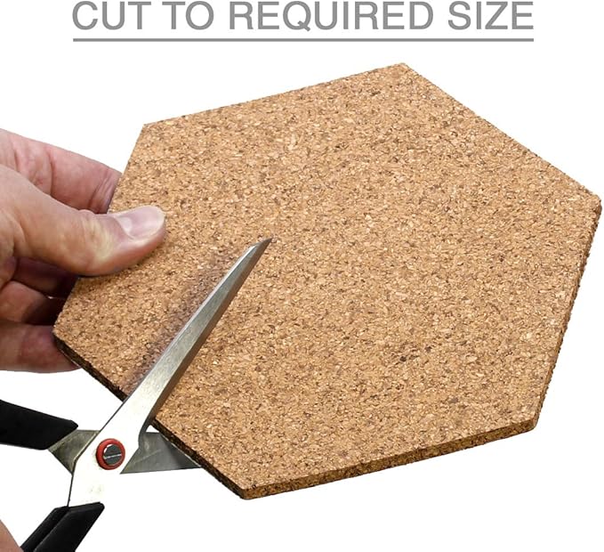 VViViD Adhesive Backed 7.9 Inch by 6.8 Inch Hexagonal 1/4 Inch Thick Cork Foam Board (8 Pack)