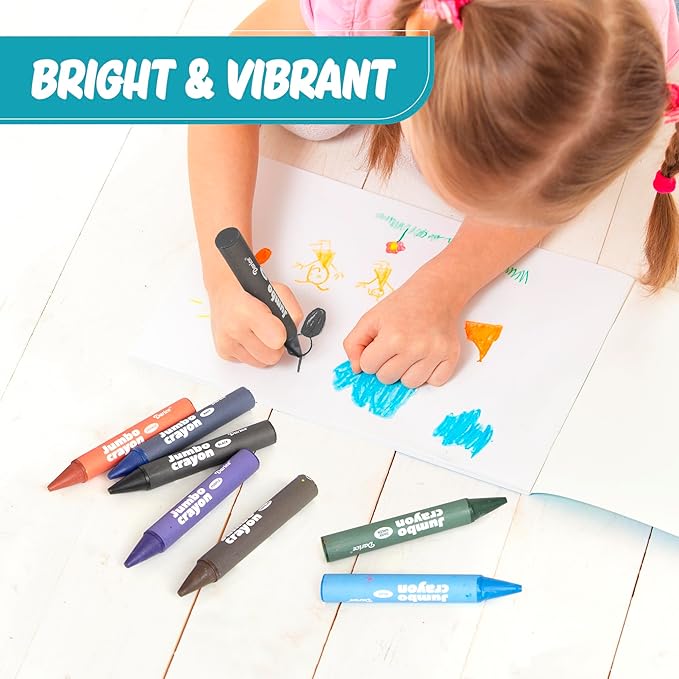 Darice Jumbo Crayons for Toddlers, 20 Colors Large Crayons for Kids, Washable, Non-Toxic Giant Crayon for Kid and Toddler Coloring Classroom Back to School Supplies