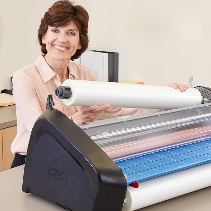 GBC EZLoad Blue End Cap Laminating Roll Film, Low Temp, Gloss, 12" x 100', 5 mil, 2 Pack (3000052EZ)