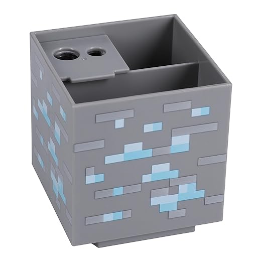 Paladone Minecraft Official Licensed Desktop Organizer Stationery Holder for Pencils Pens & Markers, Gamer Decor Desk Organization (Multi)