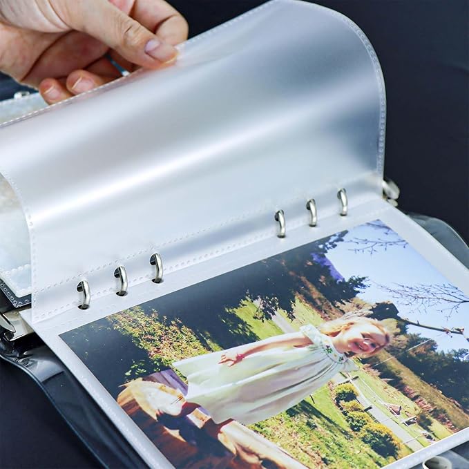 20 A5 Binder 2 Pocket Sheet Protectors Clear Binder Sleeves 4" X 5" Paper Protectors for 6 Ring Binder Notebook Organizer (A5 1 Pocket)