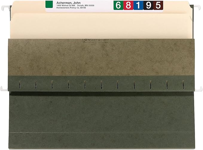 Smead Box Bottom Hanging File Folder, 1" Expansion, Letter Size, 25 per Box (64239)