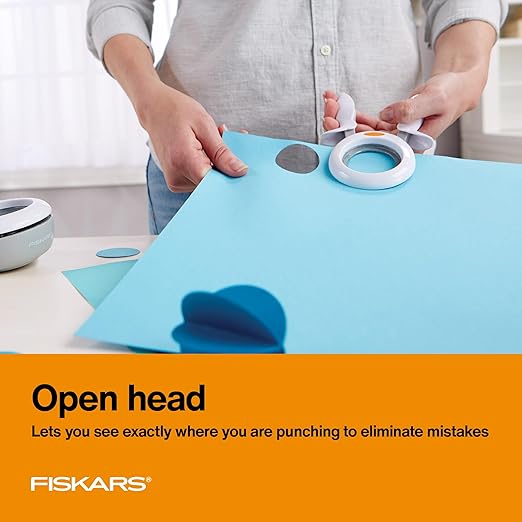 Fiskars X-Large Craft Hole Punch - Ergonomic and Easy Squeeze Grip - Seal of Approval Shape - Scrapbooking Tools