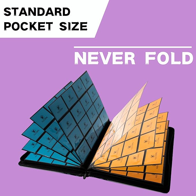 1000+ Pockets Trading Card Binder, 16-Pocket Card Ablum Compatible with MTG,Sports Cards & Other Standard Size Trading Cards (Light Purple)