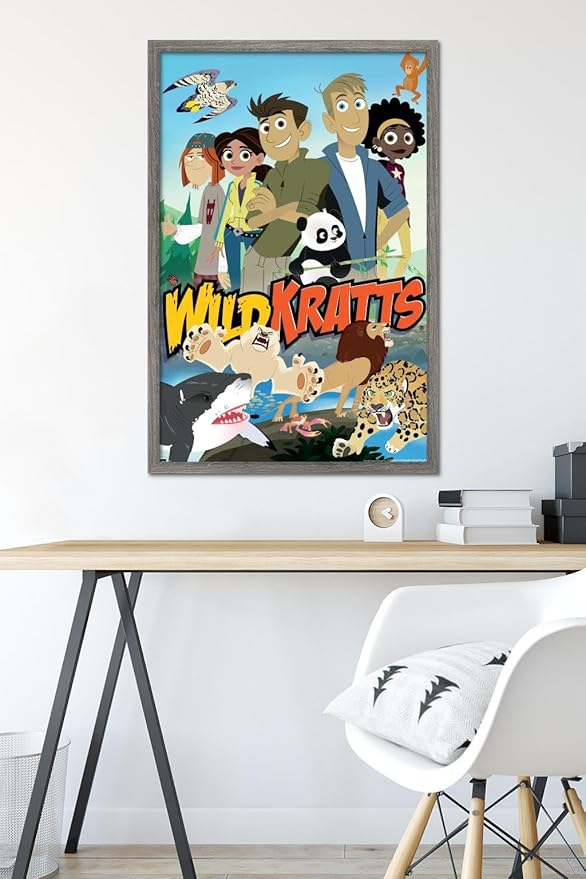 Wild Kratts - Group Wall Poster, 34L" x 22.4W", Barnwood Framed Version