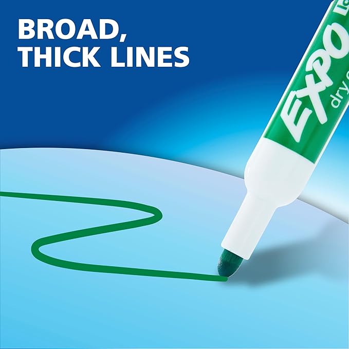 EXPO Low Odor Dry Erase Markers Bullet Tip Blue 12 Count