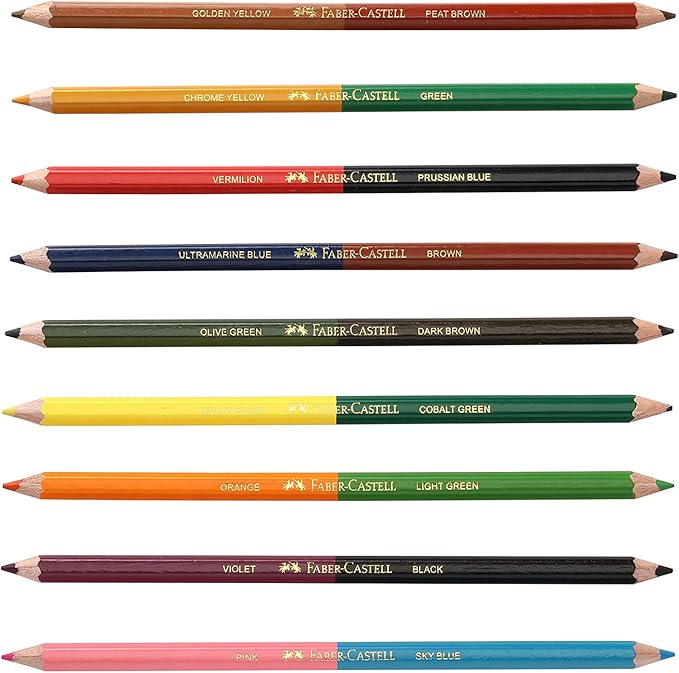 Faber Castell Faber Castell Bi Color Pencils, 36 Shades Pack Of 18