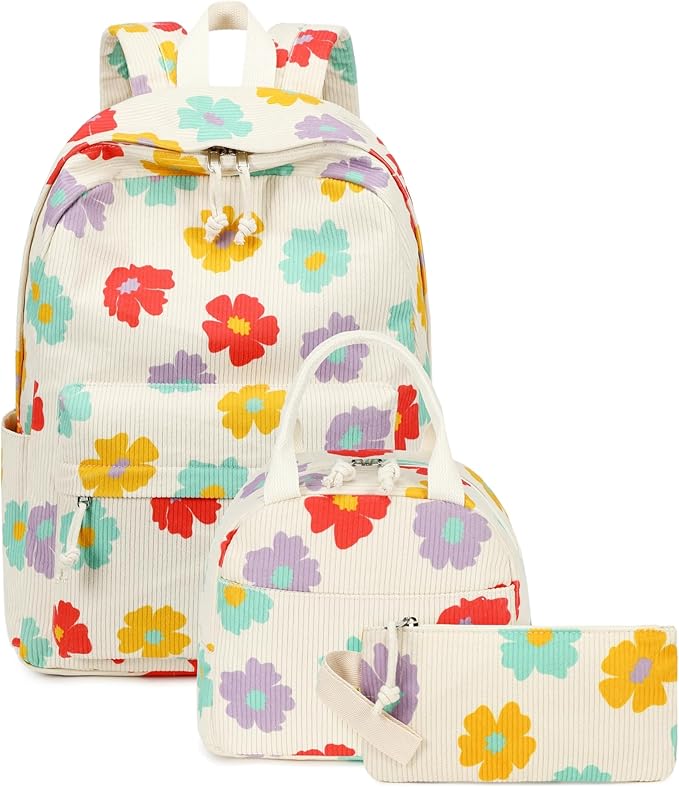 Bluboon School Backpack Set Girls Womens Laptop Bookbag Casual Daypack Fits 15 inch Laptop with Lunch Tote Bag and Pencil Bag