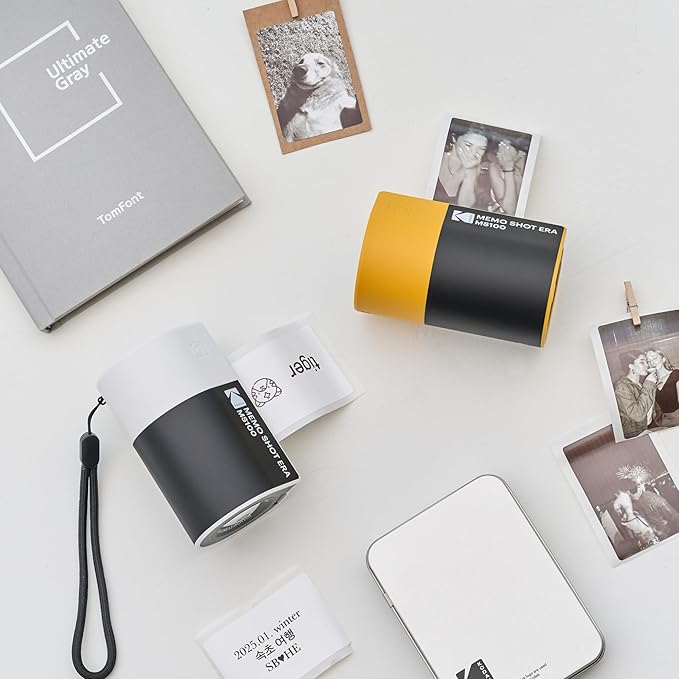 KODAK Memo Shot ERA Kids Instant Digital Camera and Photo Label Printer (White, Camera + 10 Rolls)