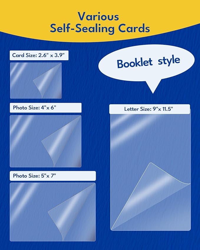 Uinkit 50-Pack Business Card Laminating Pouches, 10Mil Thick Double-Sided Seal for 2.6x3.9" Cards, Bulk Waterproofing for Employee ID Badges, Loyalty & Membership Cards, No Machine Needed