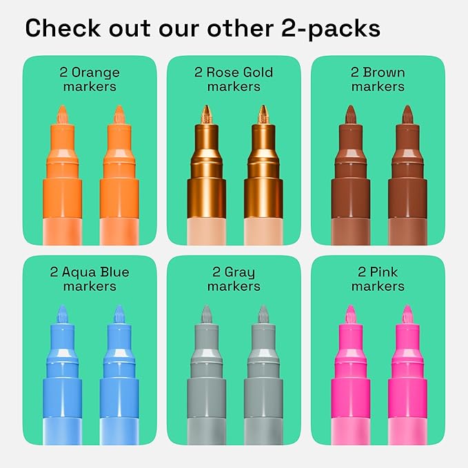 ARTISTRO 2 Light Green Acrylic Paint Markers - 0.7mm Lime Extra Fine-Tip Paint Pens - Perfect for Crafting, Art Projects, & More