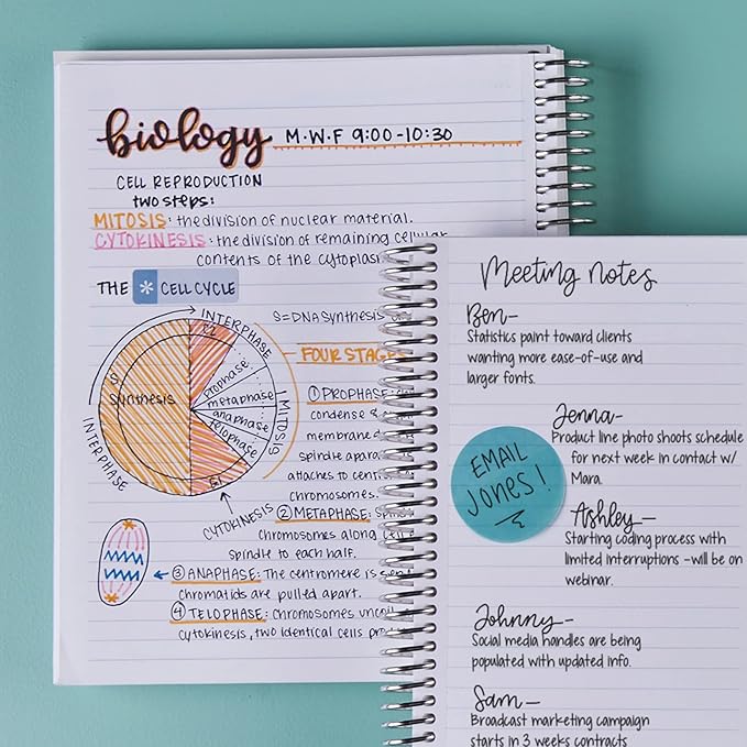 Erin Condren 7" X 9" Spiral Bound College Ruled Notebook - Groovy Blooms - 160 Lined Pages, Note Taking & Writing Notebook, 80Lb Thick Paper