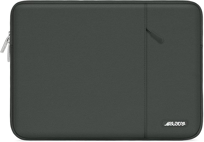 MOSISO Laptop Case 13.3 inch, 13-13.3 inch Laptop Sleeve Compatible with MacBook Air/Pro 13/Pro 14 M5 M4 M3 M2 M1, HP Dell ASUS Lenovo,Polyester Vertical Computer Sleeve Bag with Pocket, Dawn Gray
