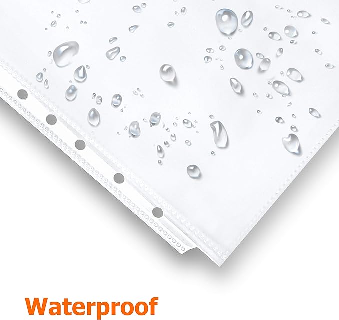 RUBEX Mini Heavyweight Sheet Protectors - 25 Sheets | Top Loading, Reinforced 7-Hole 5.5 x 8.5 Inch |Mini Ring Binders for Page Protectors, Acid-Free, Archival Safe for Documents and Photos