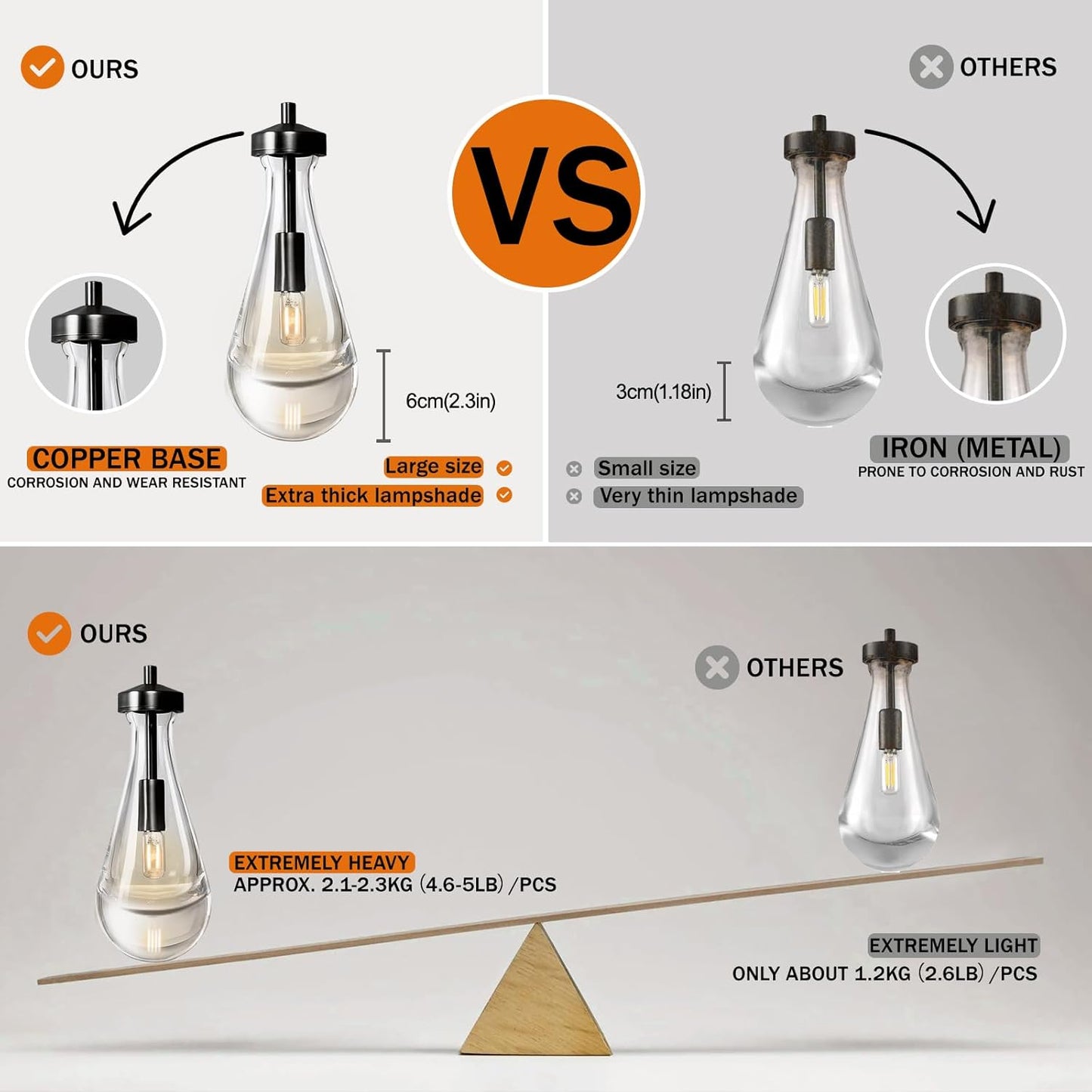 Modern Raindrop Pendant Lights Set of 2, Bronze Pendant Lights Kitchen Island, Black Pendant Light Island Lights for Kitchen Chandeliers for Living Room Bathroom Bedroom Hallway,Bulb Included