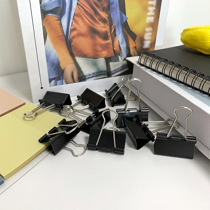 80Pcs Medium Binder Clips, 1.25 inch(32mm), Paper Clamps Medium Size for Office Supplies, Black