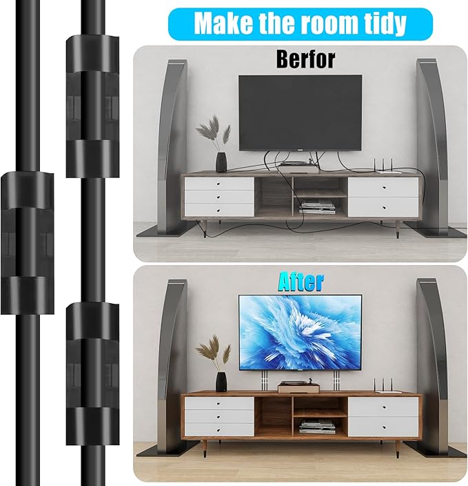 XHF 50pcs Medium Self Adhesive Cable Clips Black,Wire Clips Cable Management Wire Organizer Cord Holder for Under Desk, Car, Wall, TV PC Ethernet Cable (Pack of 2)