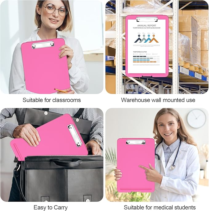 Hongri Clipboard with Storage, 8.5 x 11 Nursing Clip Board Foldable Storage for Nurses, Lawyers, Students, Classroom, Office, School, Size 13.4 x 9.4 X 0.9 in, Red