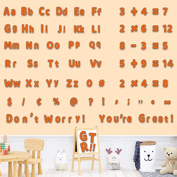 266 Pcs Letters Combo Pack Set Bulletin Board Letters Fall Thanksgiving Orange Letters and Number Accents for Bulletin Board Display Home School Classroom Decor