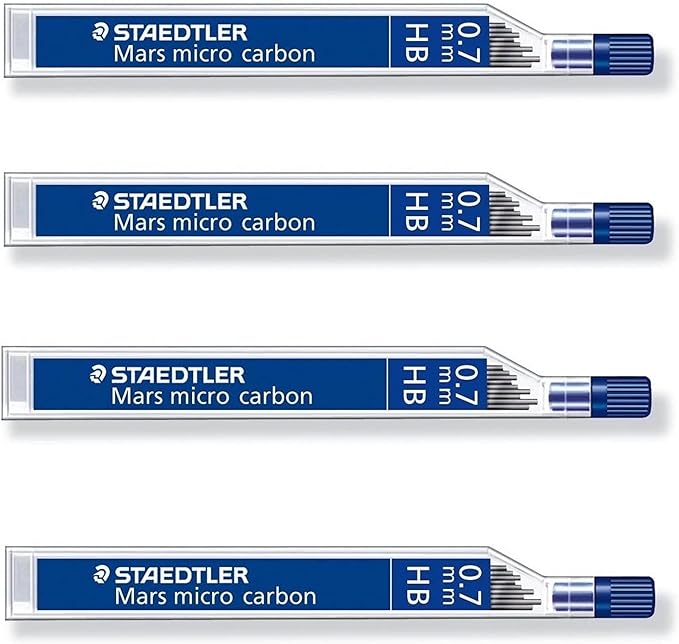 STAEDTLER Mars Micro Carbon 250 0.7mm HB - Pencil Lead Refills - 4 Tubes/Packs (48 Leads) HB