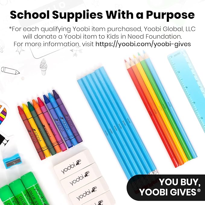 Yoobi 3 Ring Binders – 1.5 Inch Binder with Round D Rings and 2 Pockets, Durable, PVC-Free Organizer with 375 Sheets Capacity, 4- Pack Colored Binders with Plastic Cover for Office Supplies