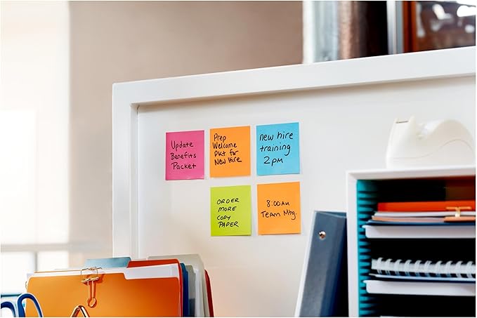 Post-it Super Sticky Dispenser Pop-up Notes, 6 Sticky Note Pads, 3 x 3 in., 2X The Sticking Power, New Year Organization or Second Semester School Supplies, Energy Boost Collection