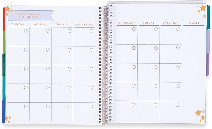 Erin Condren 7'' x 9'' Plastic Spiral Choose Peace Undated Kid's Planner - Calendars, Reading Logs, Stickers, and Creative Planner & Activity Book for Kids by Erin Condren