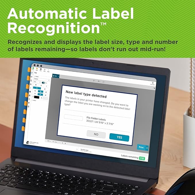DYMO LabelWriter 550 Turbo Direct Thermal Label Maker - USB and LAN Connectivity Monochrome Label Printer - 300 dpi, Print up to 90 Labels Per Minute, Auto Label Recognition - BROAGE Printer_Cable