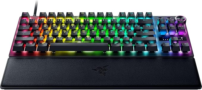 Razer Huntsman V3 Pro TKL 8KHz Esports Gaming Keyboard: Analog Optical Switches Gen 2-8000 Hz Polling Snap Tap - Rapid Trigger - Adjustable Actuation - Media Controls - PBT Keycaps - Black