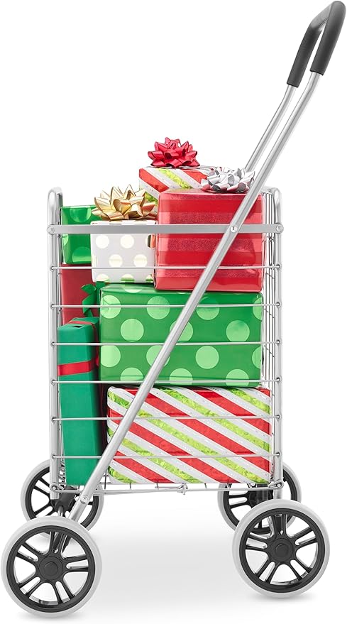 Whitmor Utility Shopping Cart - Durable Folding Design for Easy Storage, Model Number: 6250-4997-2-SIOCA