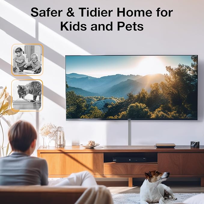 Delamu 157in Delamu Cord Hider Wall for Wall Mounted TV, Wire Hider Kit