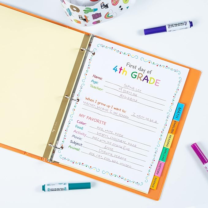 Avery Insertable Dividers for 3 Ring Binders, 8 Tabs per Set, Multicolor Big Tabs, Buff Paper with Gold-Reinforced Holes, Great for Organizing Reports, Projects, and More (48 Sets of 11111)
