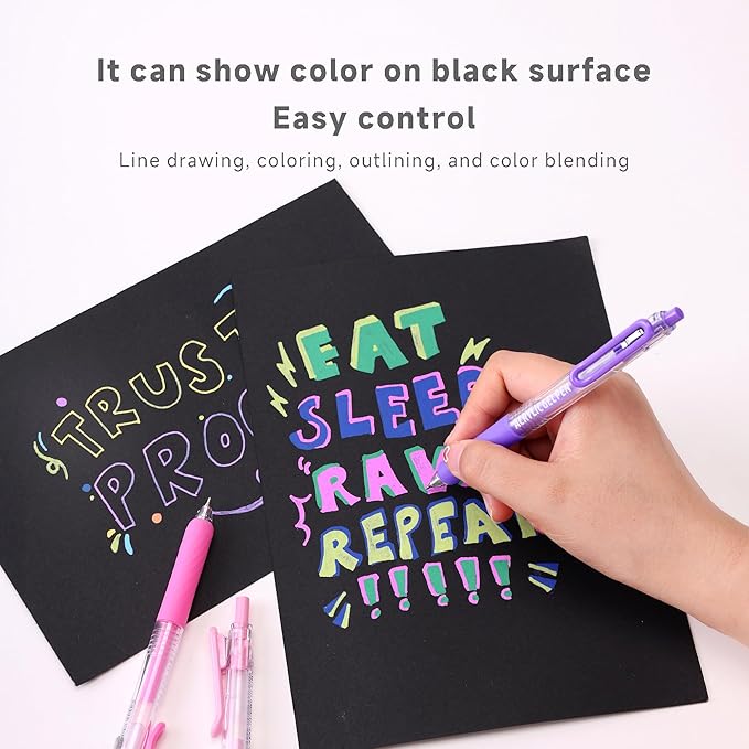 Acrylic Gel Pens for Coloring, 36 Colors Click Acrylic Paint Pens Set with 0.7mm Tip for Adult Coloring, Colored Gel Pens for Black Paper, Rock, Glass, Fabric, DIY and Art Crafts Supplies