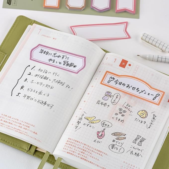 Hobonichi Techo Accessories – TSUKI no IRO: Sticky Notes (Multicolor Frame)