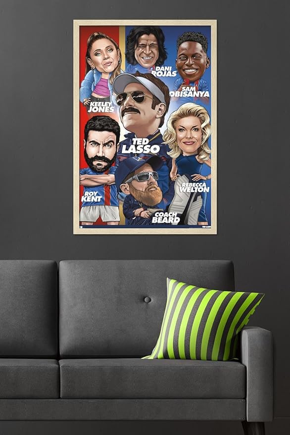 Ted Lasso - Character Grid Wall Poster, 34L" x 22.4W", Blonde Framed Version