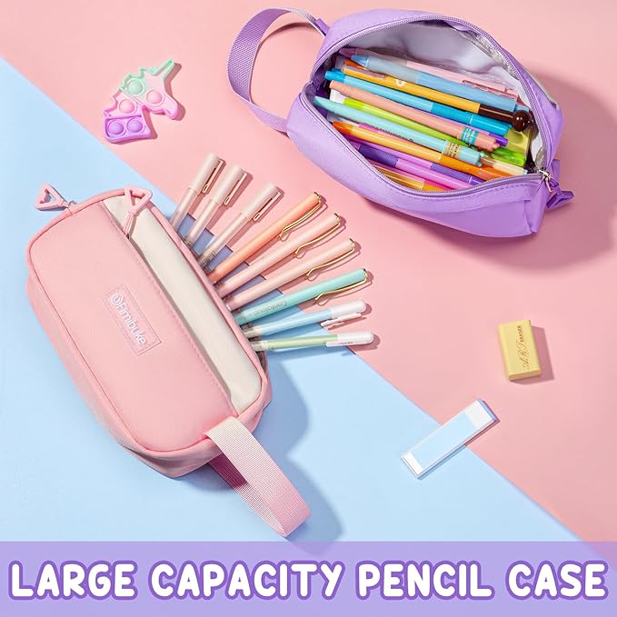 Fimibuke Backpacks for Girls, 3 PCS Waterproof School Backpack with Lunch Box & Pencil Pouch for Kids Teen Girl, Cute Bookbag School Bag for Elementary Middle High School Student Ages 6+(Khaki)