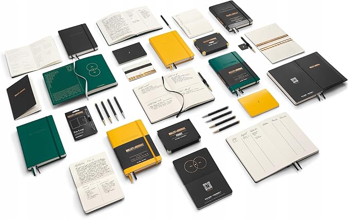 The Official Bullet Journal Pocket Edition - Compact Flexcover Design for Daily Journaling with 46 Folded A5 Pages - Pack of 3 (Yellow)