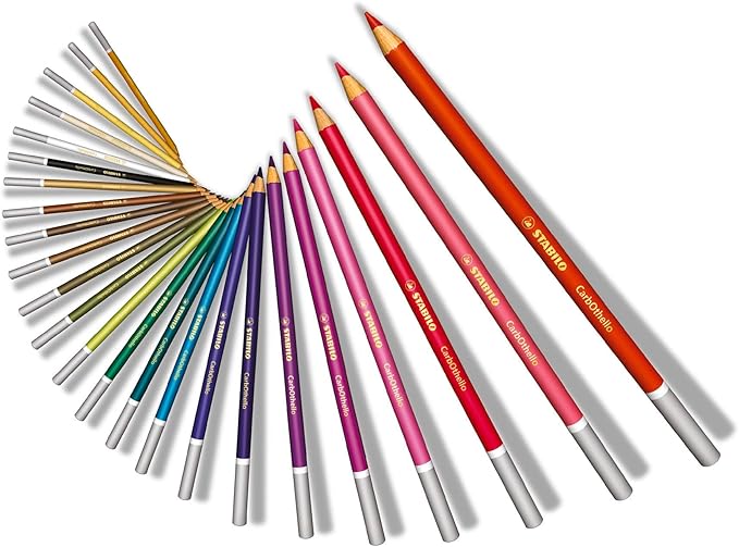 STABILO Chalk-Pastel Artist Colored Pencil CarbOthello ARTY, Tin Set of 12, Watercolor Effects, Sketching, Drawing, Coloring